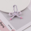 Small Fresh Colorful Striped Flowers Polka Dot Bow Bead Chain Keychain Accessories Bag