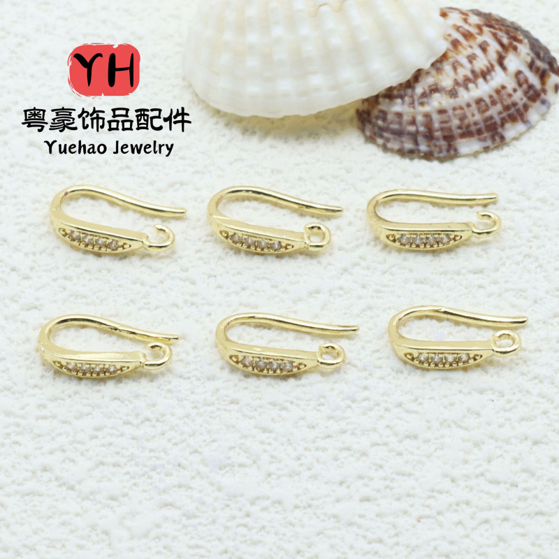 14k Gold-filled Color-preserved Zircon Geometric Shape with Hanging Ear Hook Accessories