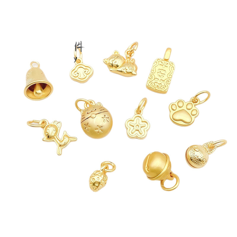 Ancient Dumb Gold Diy Accessories Sand Necklace Pendant Bracelet Separated Beads Loose