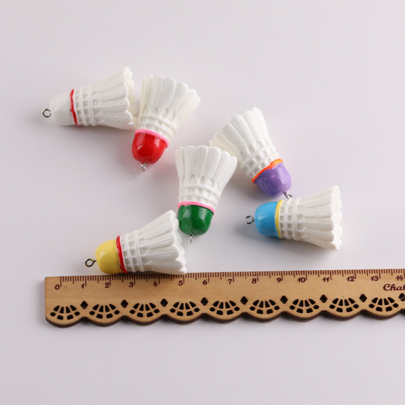 Creative Simulation Three-dimensional Color Badminton Resin Pendant Keychain Diy Handmade