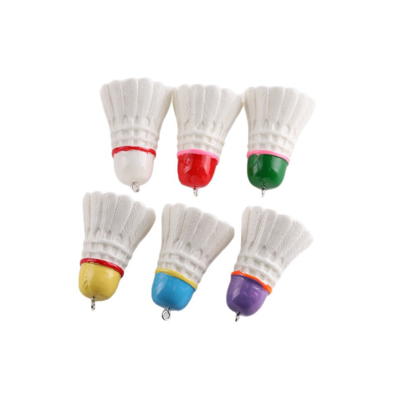 Creative Simulation Three-dimensional Color Badminton Resin Pendant Keychain Diy Handmade