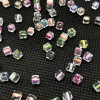 4mm Glass Sugar Cube Dye Core Peach Heart Triangular Beads Diy Beaded Jewelry Accessories