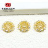 18k Gold-plated Copper with High Color Retention and Zircon Hollow Large Tori Flower Cap