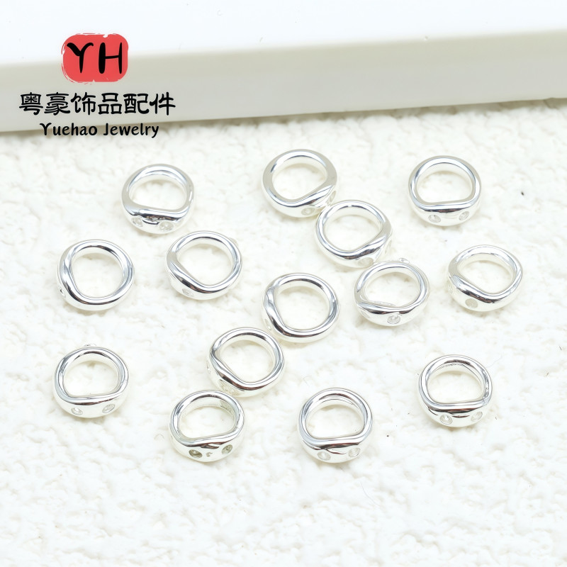 14k Gold-filled Color-protected String Double-hole Closed Ring Diy Pearl Bracelet