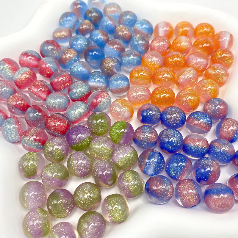 8-16mm Luminous Light-changing Resin Beads Uv Color-changing Fine Glitter Cat Eye Jewelry