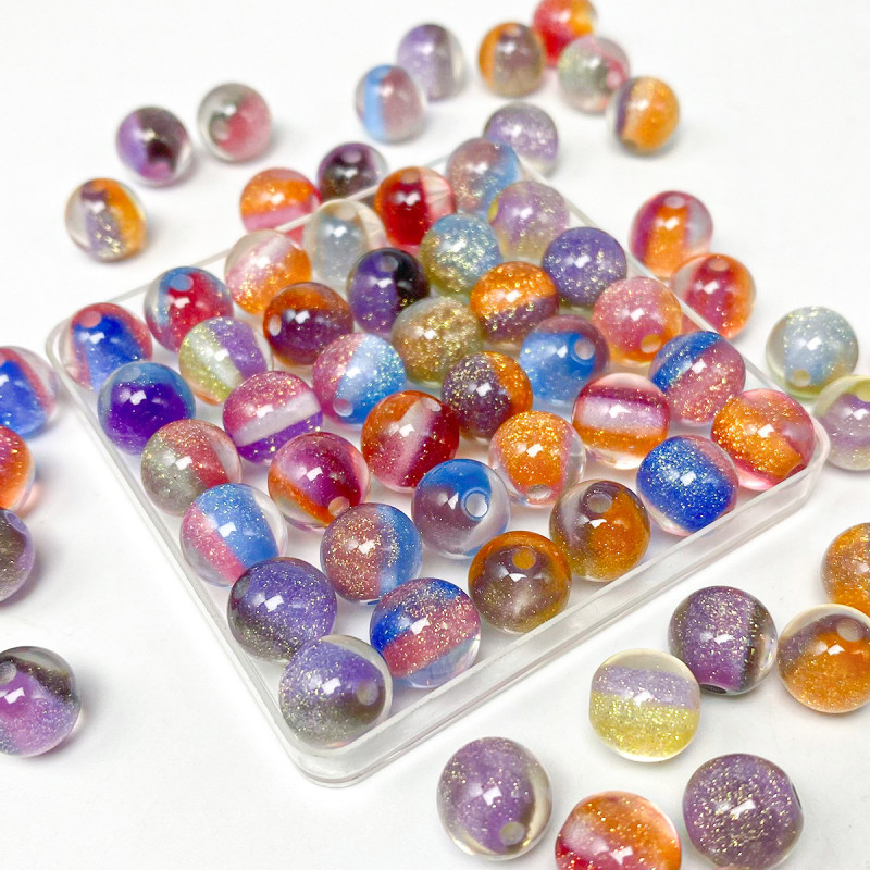 8-16mm Luminous Light-changing Resin Beads Uv Color-changing Fine Glitter Cat Eye Jewelry