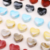Acrylic Solid Color Imitation Jade Large Hole Love Beads Handmade Diy Bracelet Necklace