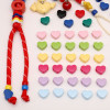 Acrylic Solid Color Imitation Jade Large Hole Love Beads Handmade Diy Bracelet Necklace