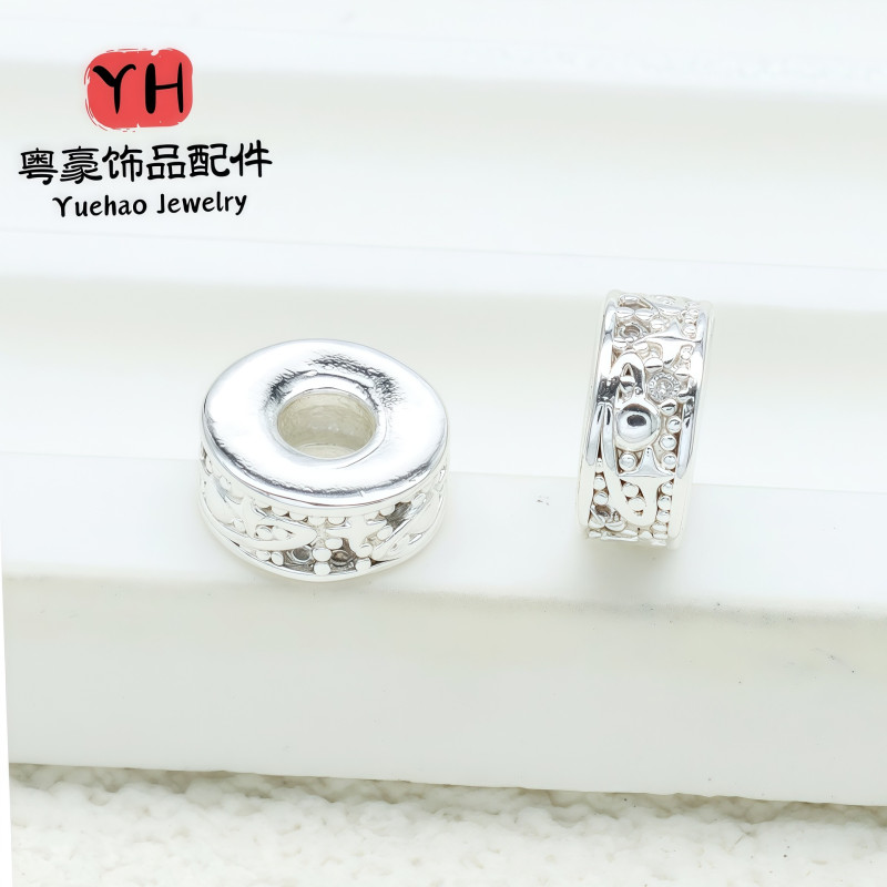 Planet Diamond Ring Spacer Beads 14k Gold-covered Color-preserving Micro-paved Zircon