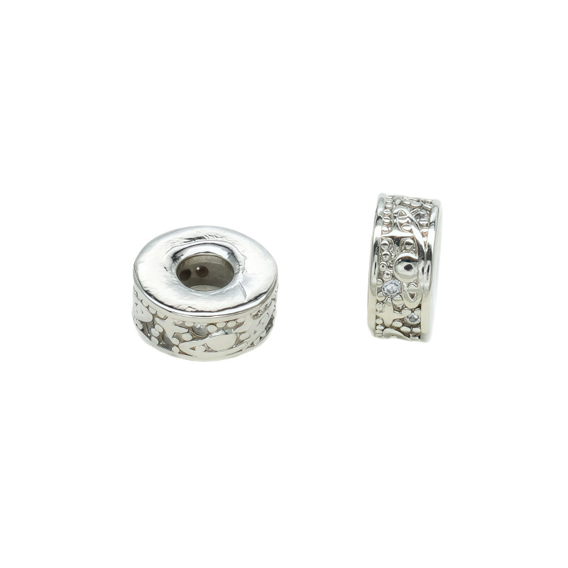 Planet Diamond Ring Spacer Beads 14k Gold-covered Color-preserving Micro-paved Zircon
