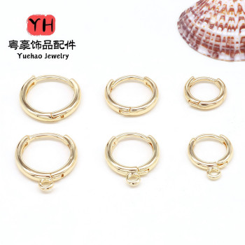 14k Gold-filled Lock Earrings, Round Color-preserving Diy Handmade Copper of Jewelry