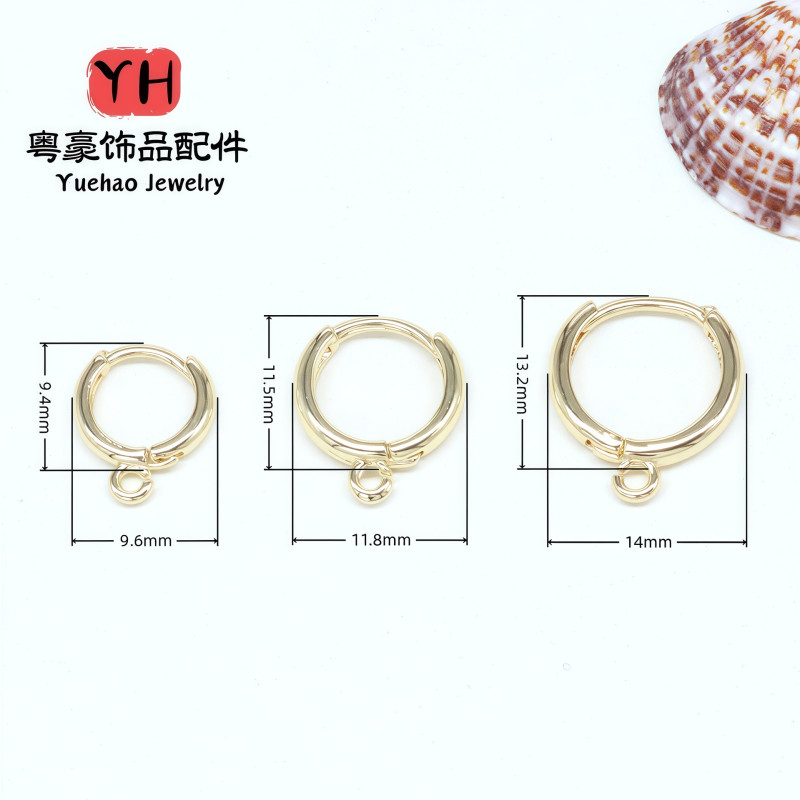 14k Gold-filled Lock Earrings, Round Color-preserving Diy Handmade Copper of Jewelry
