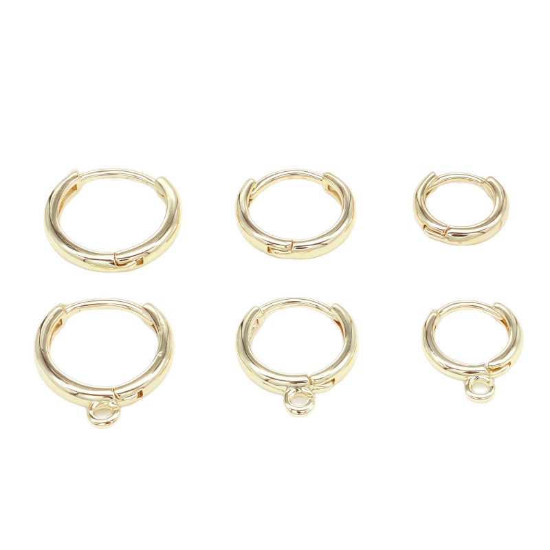 14k Gold-filled Lock Earrings, Round Color-preserving Diy Handmade Copper of Jewelry