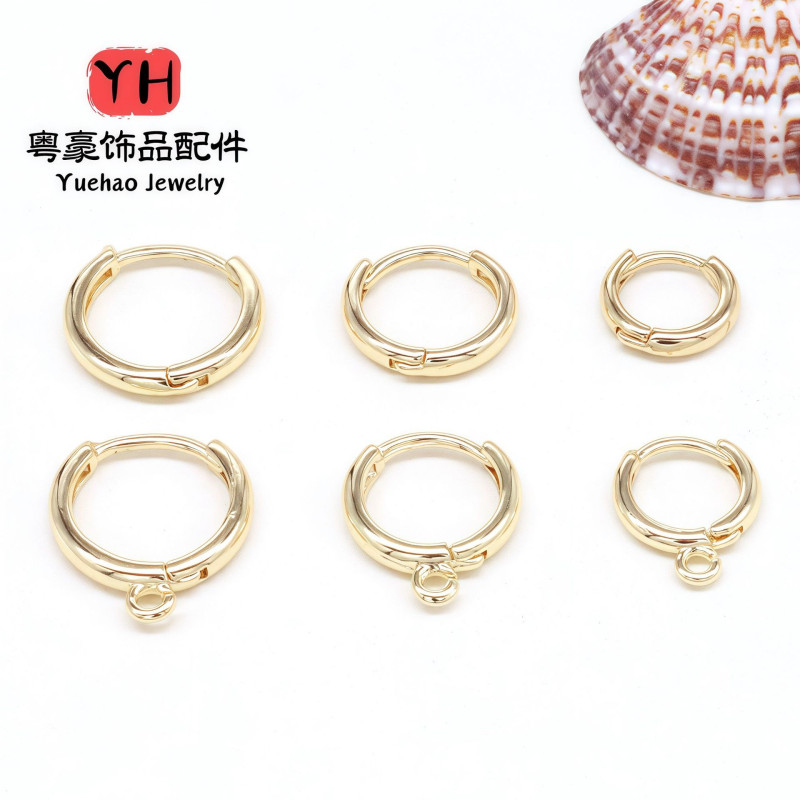 14k Gold-filled Lock Earrings, Round Color-preserving Diy Handmade Copper of Jewelry