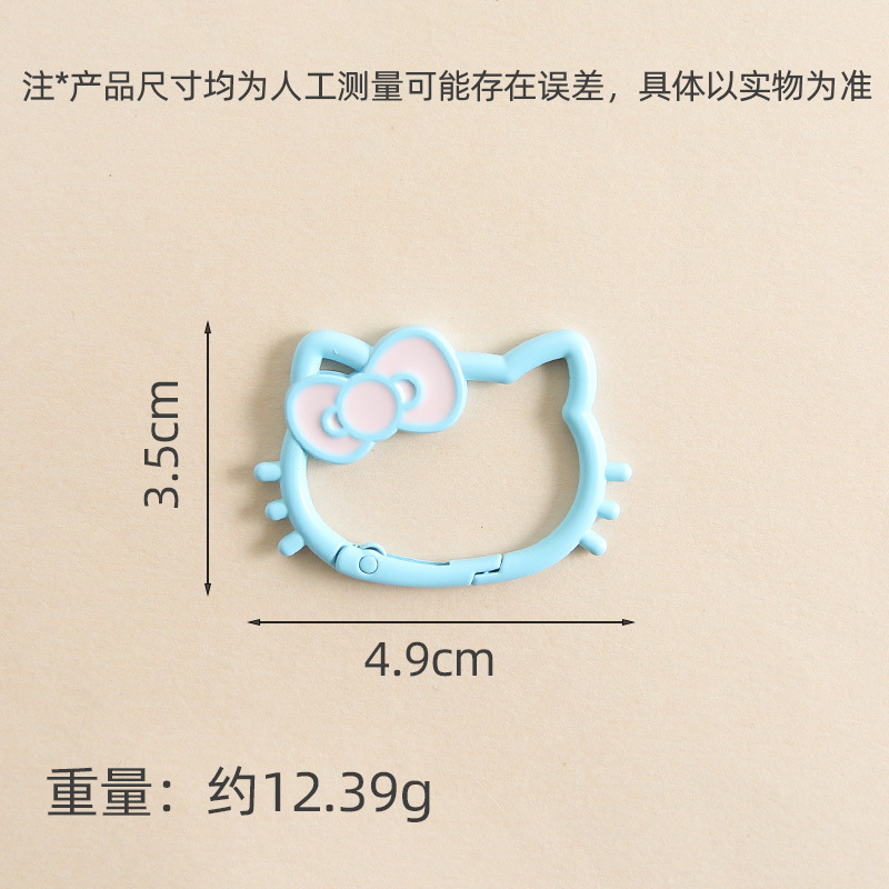 New Colorful Hollow Kt Cat Head Bow Spring Buckle Diy Jewelry Accessories Key Girl Heart