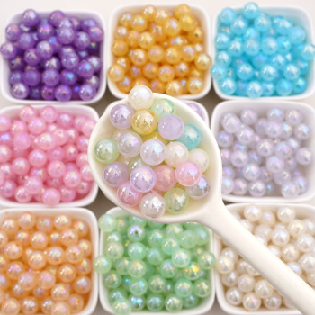 Acrylic Uv Mermaid Ji Straight Hole Round Beads Diy Beaded Bracelet Mobile Phone Chain