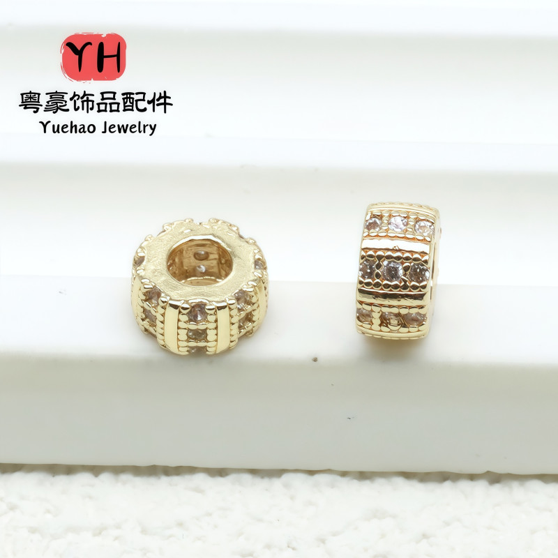 14k Gold-filled Color-preserving Micro-paved Zircon Separator Handmade Diy Bracelet