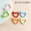 New Color Painted Love Heart with Crown Spring Buckle Jewelry Accessories Key Chain
