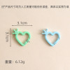 New Color Painted Love Heart with Crown Spring Buckle Jewelry Accessories Key Chain