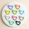 New Color Painted Love Heart with Crown Spring Buckle Jewelry Accessories Key Chain