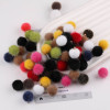 15mm Color Imitation Rabbit Fur Hanging Hole Pom Plush Pendant Diy Earrings Bag Material
