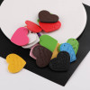 38mm Color Pu Leather Love Heart English Letter Pendant Diy Handmade Keychain Accessories
