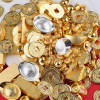 Mini Gold Ingot Bar Copper Coin Peanut Alloy Pendant Housewarming Home Decoration Jewelry