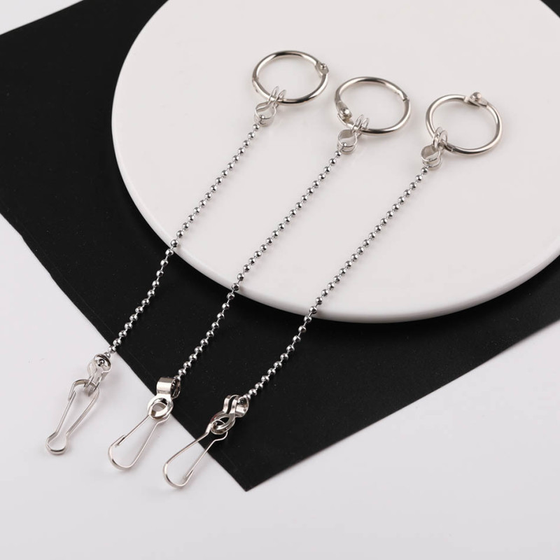 16cm Simple Round Bead Chain Book Ring Buckle Bile Connecting Hanging Tag Advertising