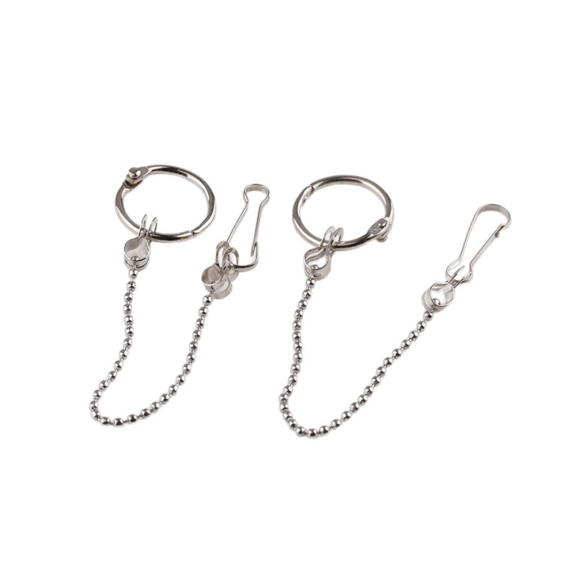 16cm Simple Round Bead Chain Book Ring Buckle Bile Connecting Hanging Tag Advertising