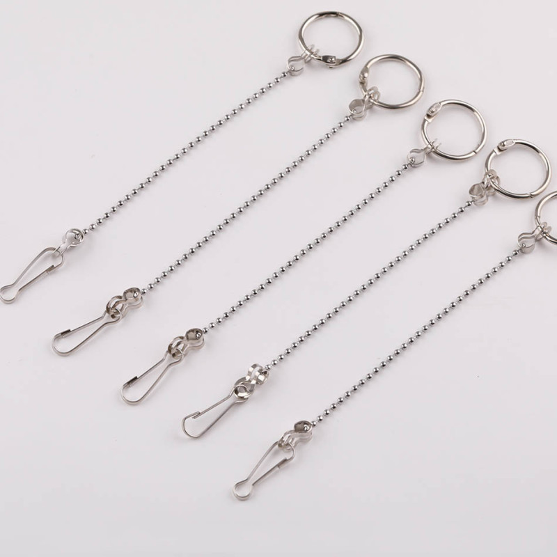 16cm Simple Round Bead Chain Book Ring Buckle Bile Connecting Hanging Tag Advertising