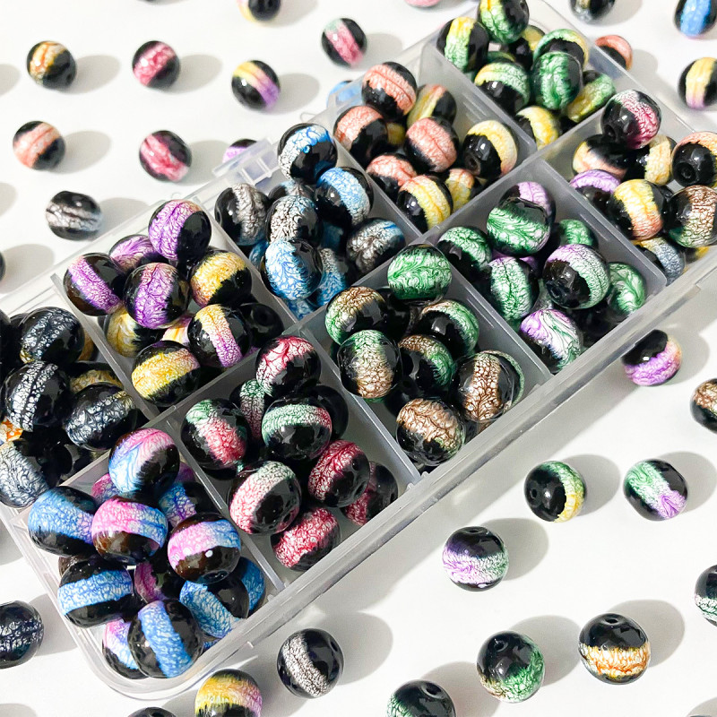 Hot Style Contrasting Colored Glass Transfer Beads Imitation Jade Transparent Diy Lucky