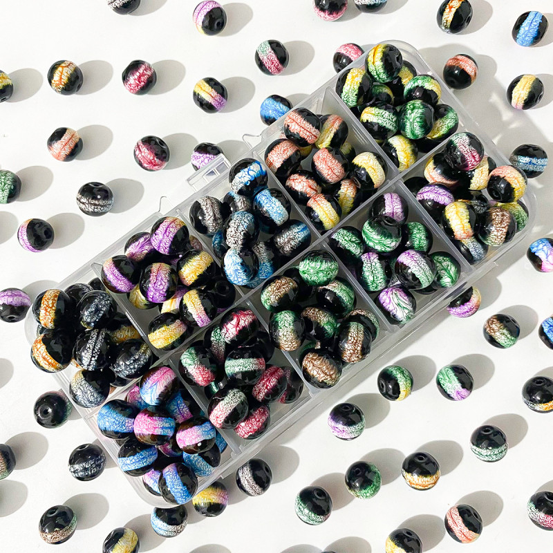 Hot Style Contrasting Colored Glass Transfer Beads Imitation Jade Transparent Diy Lucky