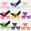 Simple Colorful Pu Leather Bow Key Chain Pendant Accessories Bag Material Jewelry