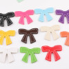 Simple Colorful Pu Leather Bow Key Chain Pendant Accessories Bag Material Jewelry