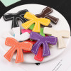 Simple Colorful Pu Leather Bow Key Chain Pendant Accessories Bag Material Jewelry