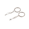 25mm Metal Flat Ring Keychain with Four-section Chain Lobster Buckle Diy Doll Accessories