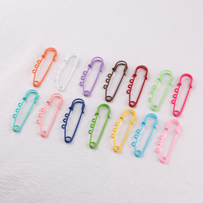 6cm Colorful Paint Glossy Three-hole Pin Brooch Safety Buckle Diy Handmade Clothing Waist
