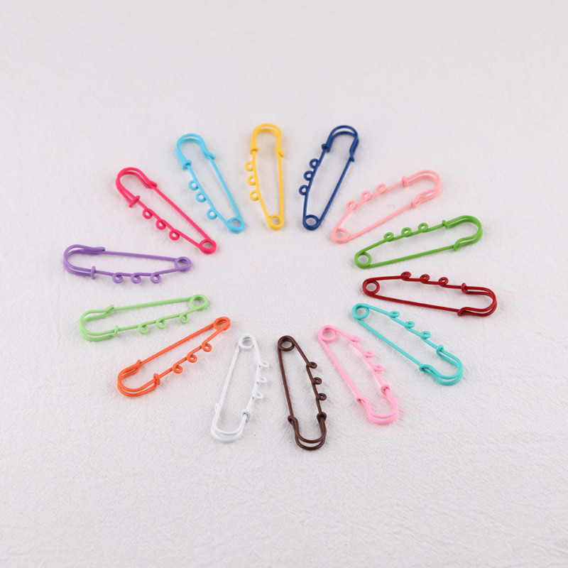6cm Colorful Paint Glossy Three-hole Pin Brooch Safety Buckle Diy Handmade Clothing Waist