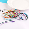 25mm Metal Flat Ring Keychain with Four-section Chain Lobster Buckle Diy Doll Accessories