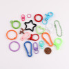 25mm Metal Flat Ring Keychain with Four-section Chain Lobster Buckle Diy Doll Accessories