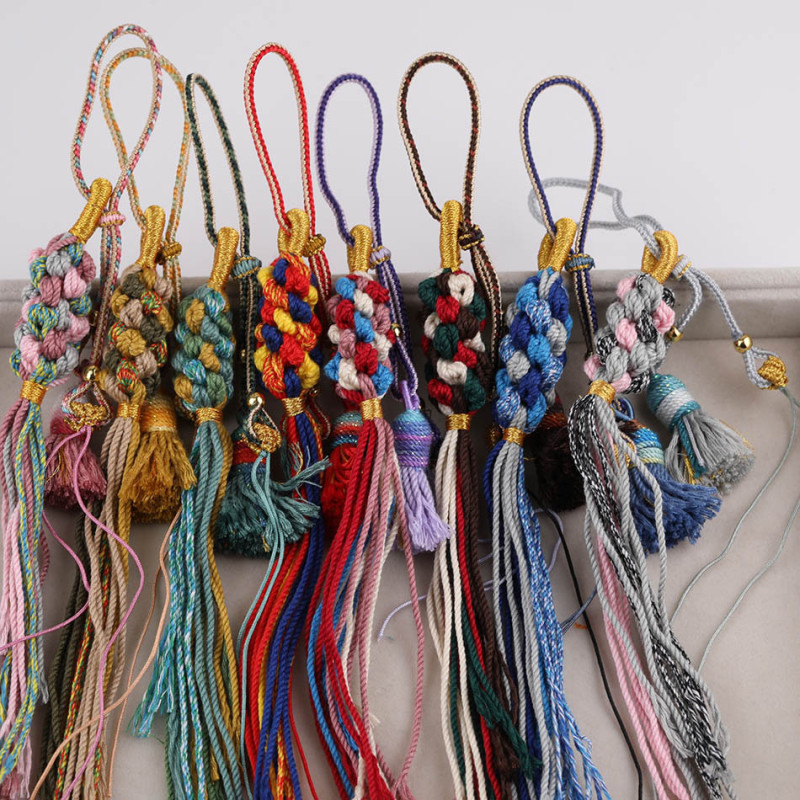 Ethnic Style Colorful Cotton Thread Pineapple Bag Tassels Hand-woven Jewelry Pendant Rope