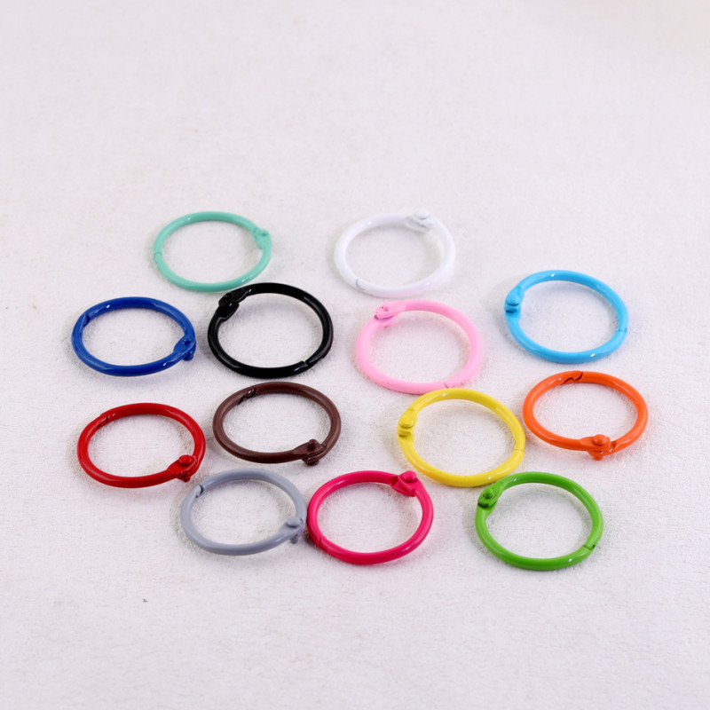 30mm Color Painted Metal Book Ring Card Key Diy Loose-leaf Binding Jewelry Accessories