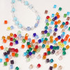 6-8mm Glass Crystal Transparent Three-dimensional Square Beads Handmade Diy Necklace