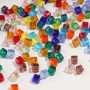6-8mm Glass Crystal Transparent Three-dimensional Square Beads Handmade Diy Necklace