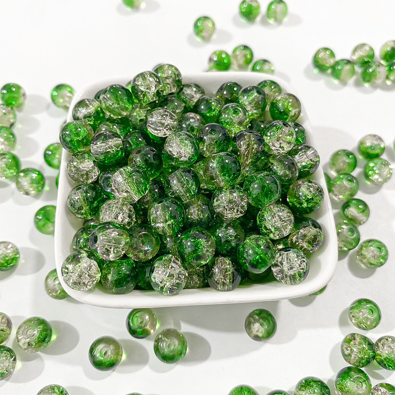 8mm Crystal Explosion Beads Ice Cracked Glass Hand String Loose Batch Handmade Diy