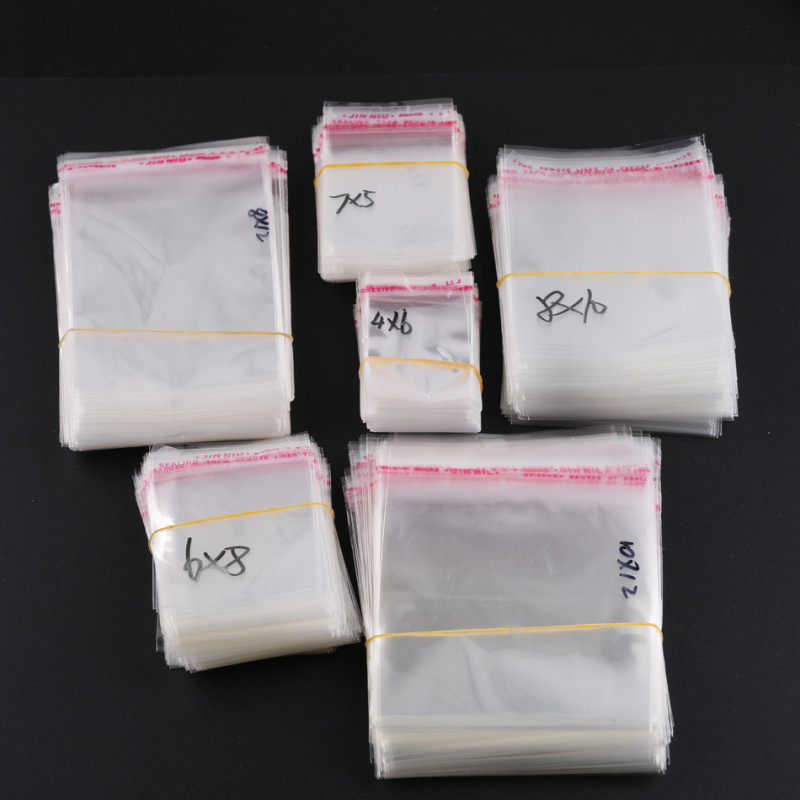 Multi-size Opp Transparent Plastic Bags, Self-adhesive Jewelry Accessories, Clothing